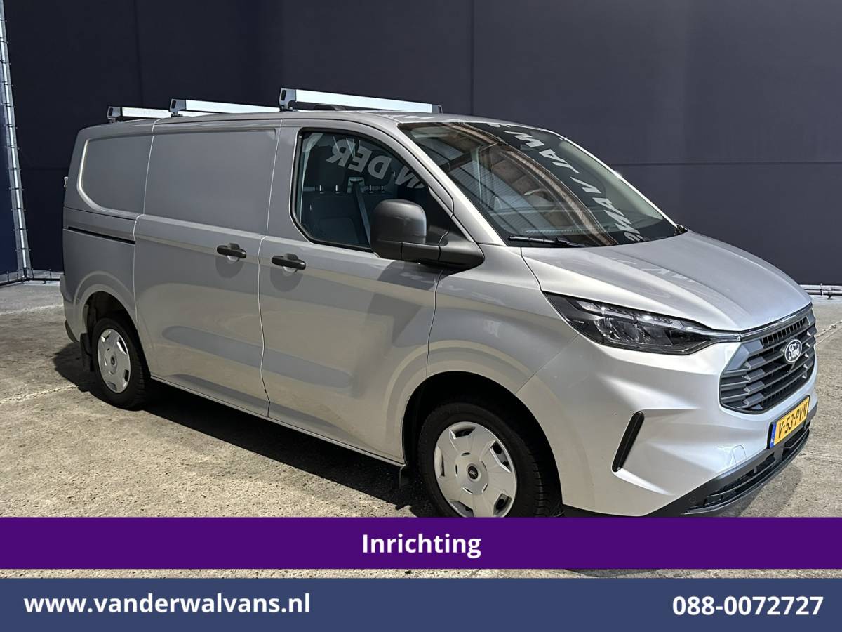 Ford Transit Custom Ford Transit Custom 2.0 TDCI 150pk L1H1 Inrichting Euro6 Airco | Camera | LED | Apple Carplay | Cruisecontrol Android Auto, 2590kg Trekhaak, Verwarmde voorruit, Stoelverwarming, Parkeersensoren, Dakdragers, Bijrijdersbank