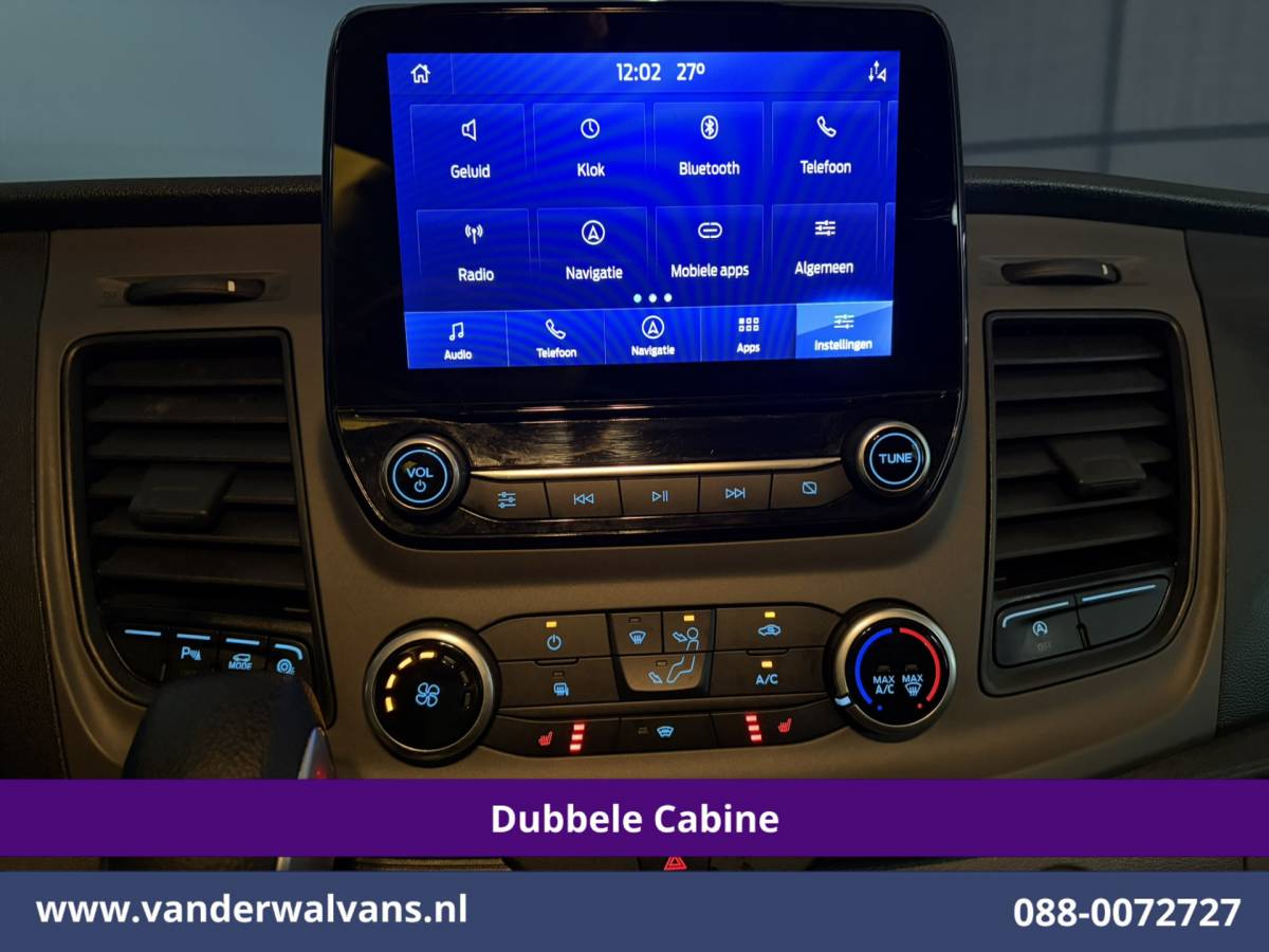 Ford Transit Custom Ford Transit Custom 2.0 TDCI 131pk Automaat L2H1 Dubbele Cabine Euro6 Airco | Xenon | 6-Zits | Camera | Apple Carplay | Adaptieve Cruisecontrol LED, Android Auto, Trekhaak, Stoelverwarming, Verwarmde voorruit, Parkeersensoren, Achterklep