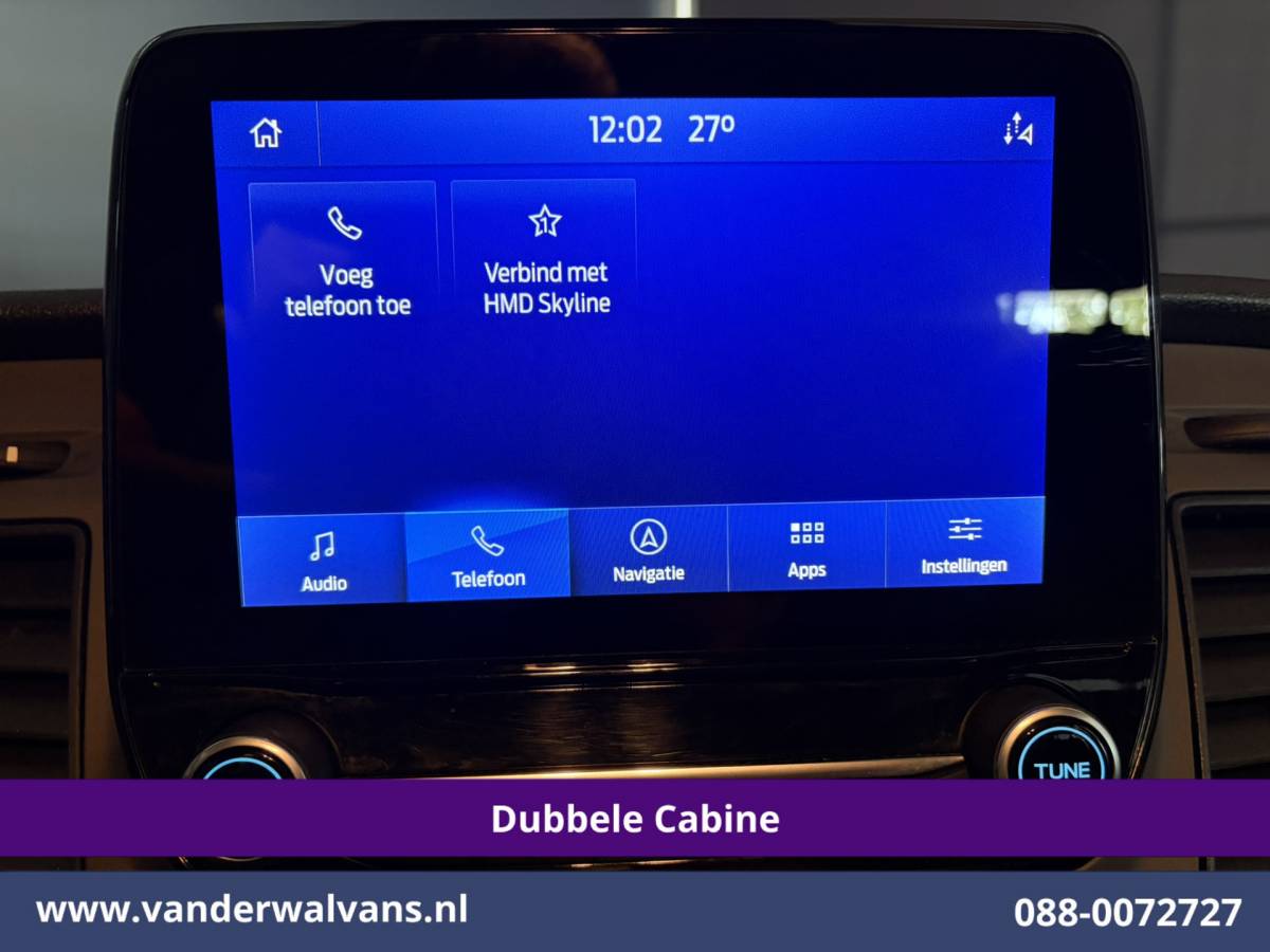 Ford Transit Custom Ford Transit Custom 2.0 TDCI 131pk Automaat L2H1 Dubbele Cabine Euro6 Airco | Xenon | 6-Zits | Camera | Apple Carplay | Adaptieve Cruisecontrol LED, Android Auto, Trekhaak, Stoelverwarming, Verwarmde voorruit, Parkeersensoren, Achterklep