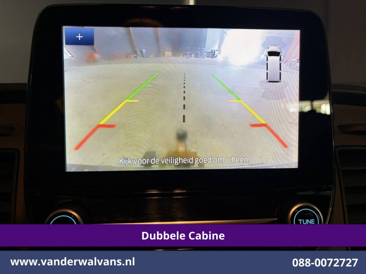Ford Transit Custom Ford Transit Custom 2.0 TDCI 131pk Automaat L2H1 Dubbele Cabine Euro6 Airco | Xenon | 6-Zits | Camera | Apple Carplay | Adaptieve Cruisecontrol LED, Android Auto, Trekhaak, Stoelverwarming, Verwarmde voorruit, Parkeersensoren, Achterklep