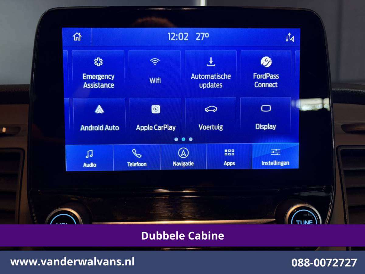 Ford Transit Custom Ford Transit Custom 2.0 TDCI 131pk Automaat L2H1 Dubbele Cabine Euro6 Airco | Xenon | 6-Zits | Camera | Apple Carplay | Adaptieve Cruisecontrol LED, Android Auto, Trekhaak, Stoelverwarming, Verwarmde voorruit, Parkeersensoren, Achterklep