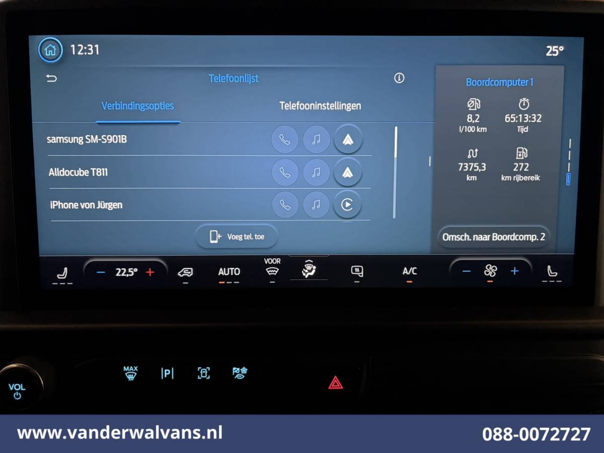 Ford Transit Custom Ford Transit Custom 2.0 TDCI 136pk L1H1 Euro6 Airco | Camera | Navigatie | LED | Apple Carplay | Adaptieve Cruisecontrol Android Auto, Verwarmde voorruit, Stoelverwarming, Parkeersensoren, Bijrijdersbank, 2590kg trekvermogen