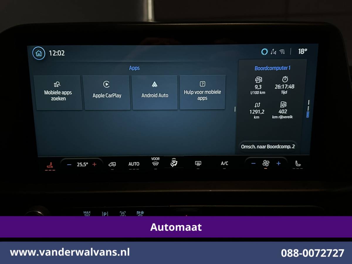 Ford Transit Custom Ford Transit Custom 2.0 TDCI 170pk Automaat L2H1 Euro6 Airco | Camera | Apple Carplay | LED | Cruisecontrol Android Auto, Verwarmde voorruit, Stoelverwarming, Parkeersensoren, Bijrijdersbank