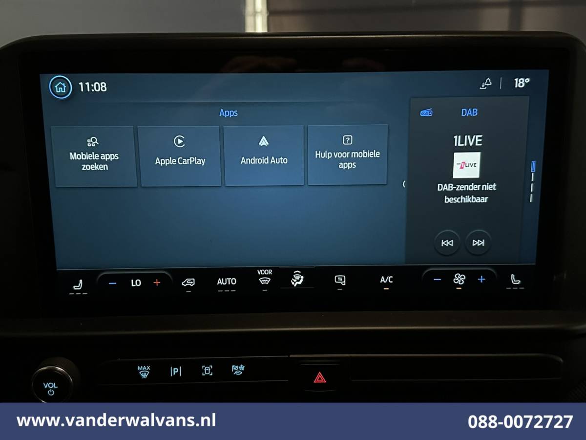 Ford Transit Custom Ford Transit Custom 2.0 TDCI 136pk L1H1 Euro6 Airco | Navigatie | LED | Apple Carplay | Adaptieve Cruisecontrol | Leder Stuur Android Auto, Verwarmde voorruit, Stoelverwarming, Parkeersensoren, Bijrijdersbank, 2590kg trekvermogen