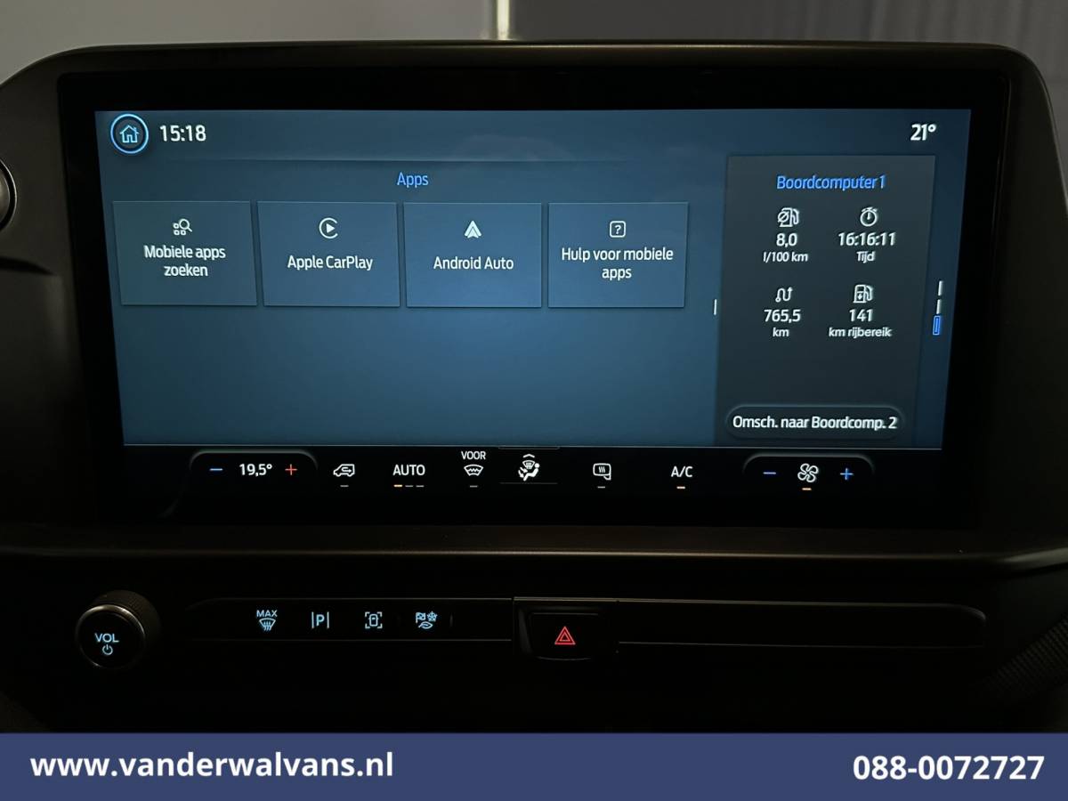 Ford Transit Custom Ford Transit Custom 2.0 TDCI 136pk L2H1 Euro6 Airco | Camera | Apple Carplay | LED | Cruisecontrol | Leder Android Auto, Verwarmde voorruit, Parkeersensoren, Bijrijdersbank