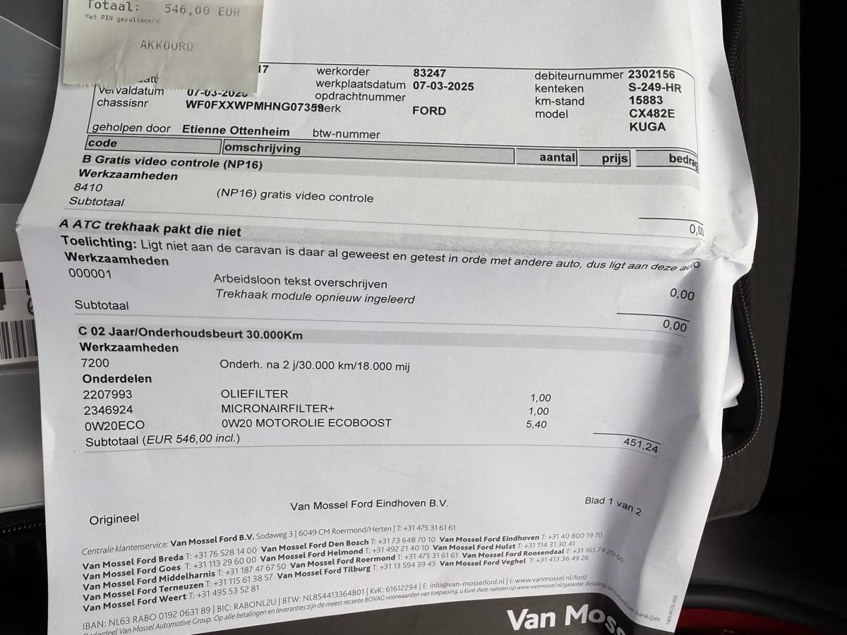 Ford Kuga Ford Kuga 2.5 PHEV Titanium 225pk | Wegklapbare  Trekhaak | AGR Stoelen | Winter Pack | Adaptieve Cruise Control | Reservewiel | Achteruitrijcamera
