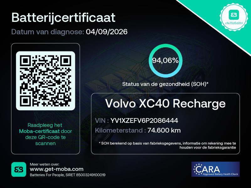 Volvo XC40 Volvo XC40 Recharge Pro 70kWh AdaptiveCruise Camera Stoel/stuur verwarming TwoTone Sage Green PilotAssist AppleCarplay Uitstraling 74000KM BJ2023