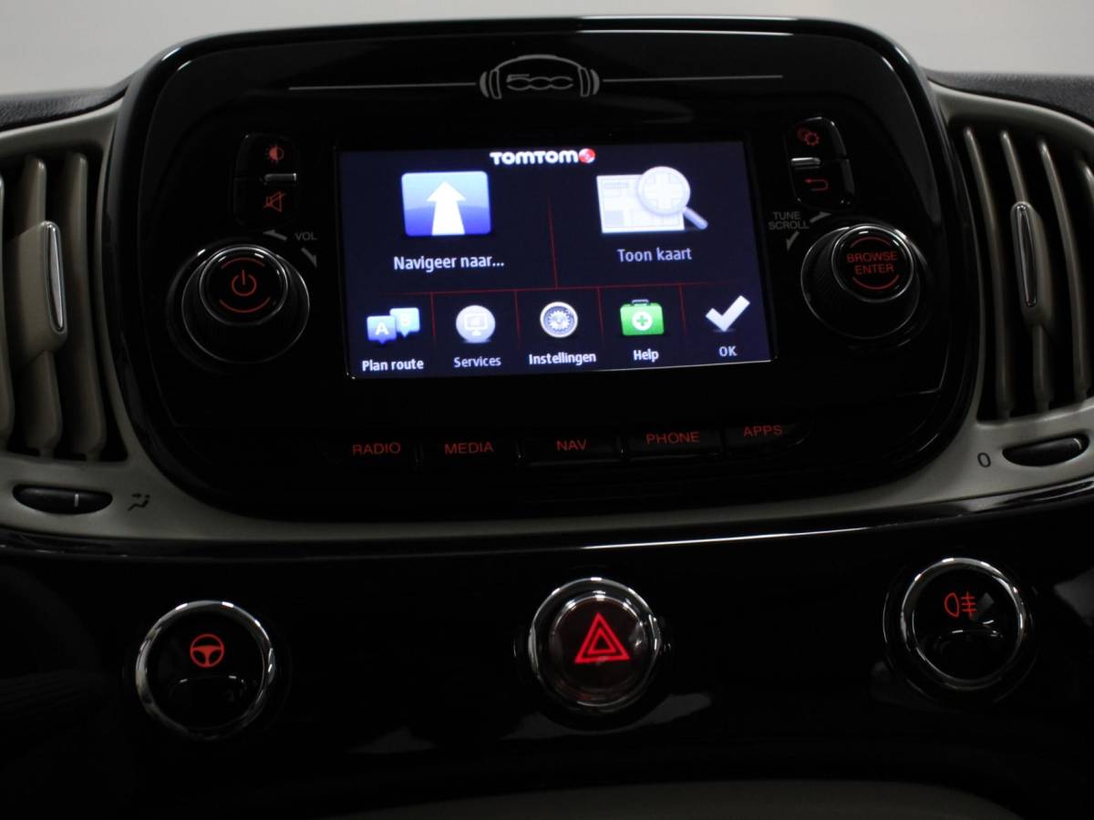 Fiat 500 Fiat 500 1.2 Lounge Navigatie Leder Interieur Climate Control Panoramadak Parkeer sensoren