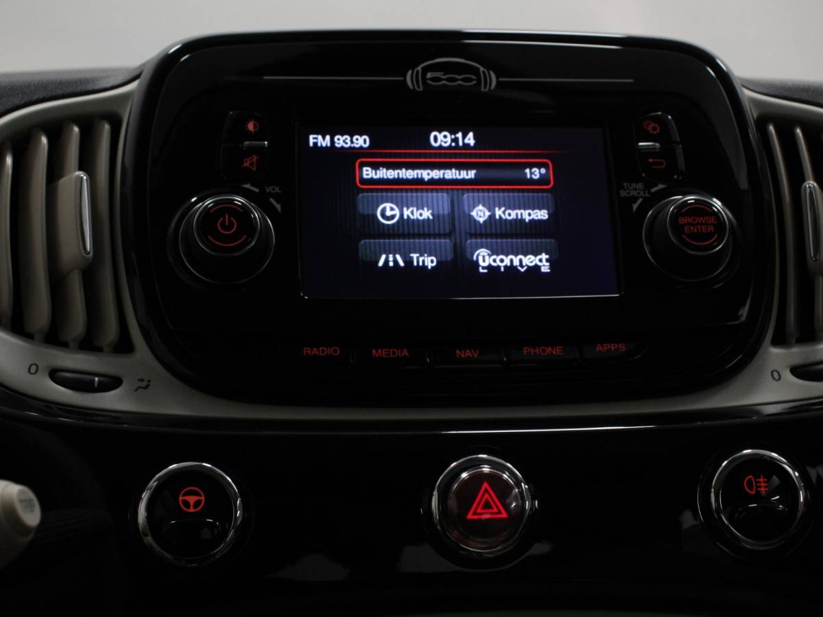 Fiat 500 Fiat 500 1.2 Lounge Navigatie Leder Interieur Climate Control Panoramadak Parkeer sensoren