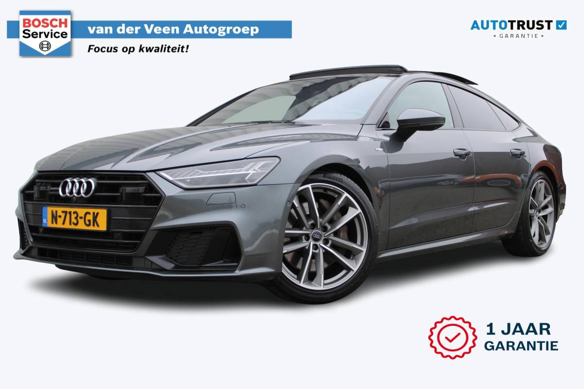 Audi A7 Audi A7 Sportback 55 TFSI quattro Pro Line S | Incl. 12 maanden garantie | Schuif/kantel panorama dak | 360° camera | Head-up display | Wegklapbare trekhaak | Matrix koplampen | Soft close | Memory zetels | Dode hoek detectie | Elektrische achterklep | Bowers & Wilkens | Standkachel |