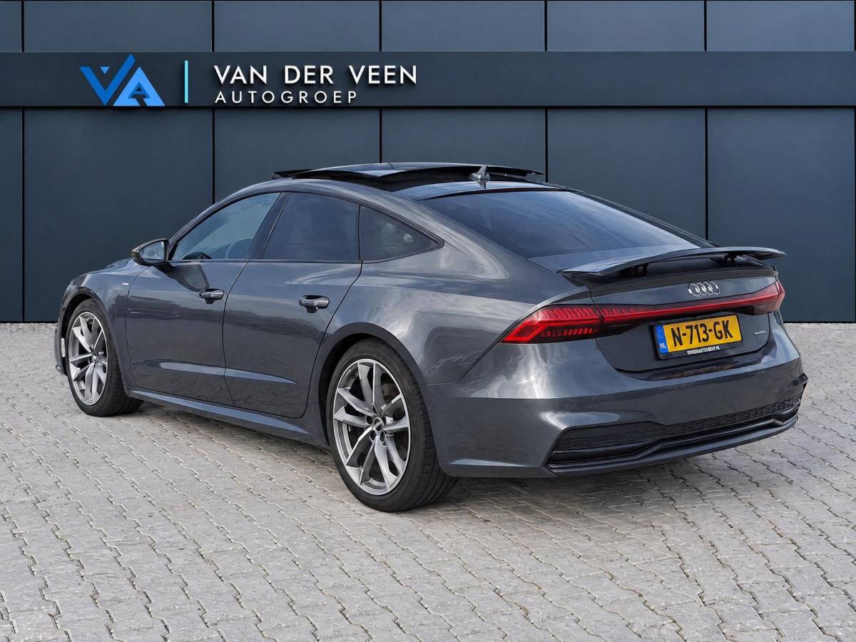 Audi A7 Audi A7 Sportback 55 TFSI quattro Pro Line S | Incl. 12 maanden garantie | Schuif/kantel panorama dak | 360° camera | Head-up display | Wegklapbare trekhaak | Matrix koplampen | Soft close | Memory zetels | Dode hoek detectie | Elektrische achterklep | Bowers & Wilkens | Standkachel |
