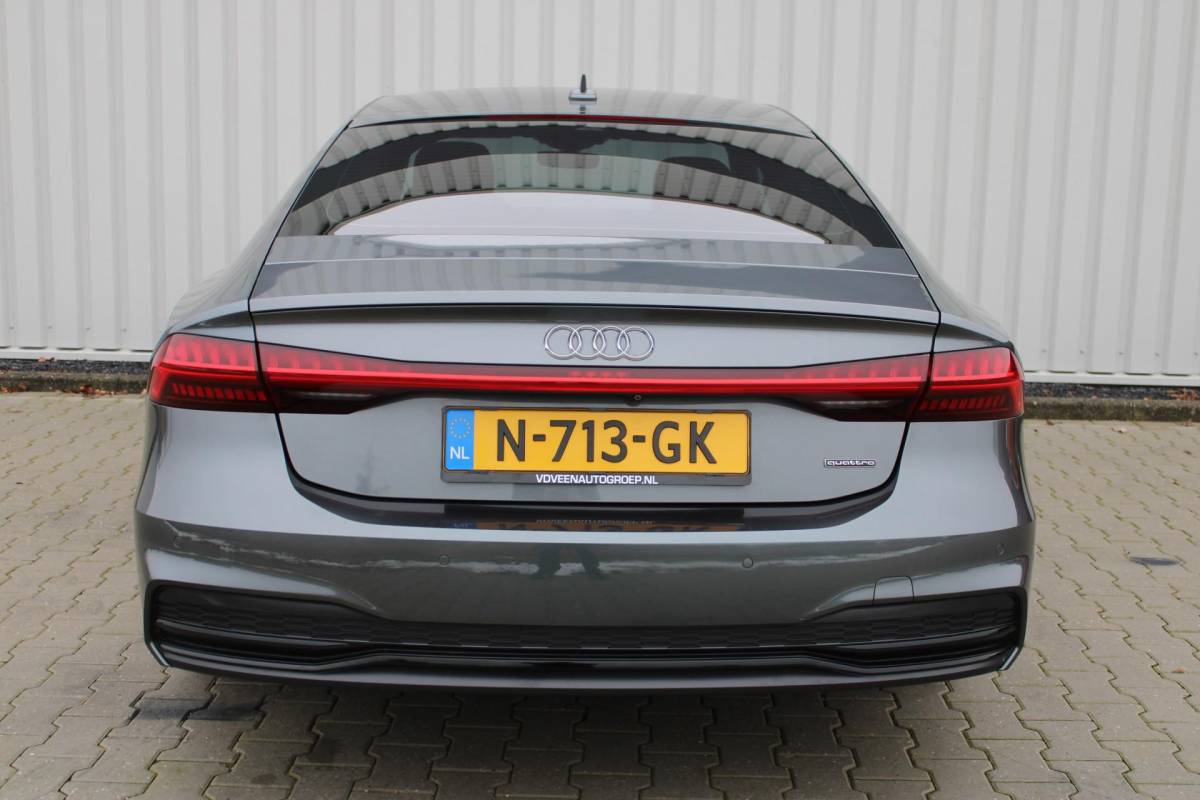 Audi A7 Audi A7 Sportback 55 TFSI quattro Pro Line S | Incl. 12 maanden garantie | Schuif/kantel panorama dak | 360° camera | Head-up display | Wegklapbare trekhaak | Matrix koplampen | Soft close | Memory zetels | Dode hoek detectie | Elektrische achterklep | Bowers & Wilkens | Standkachel |