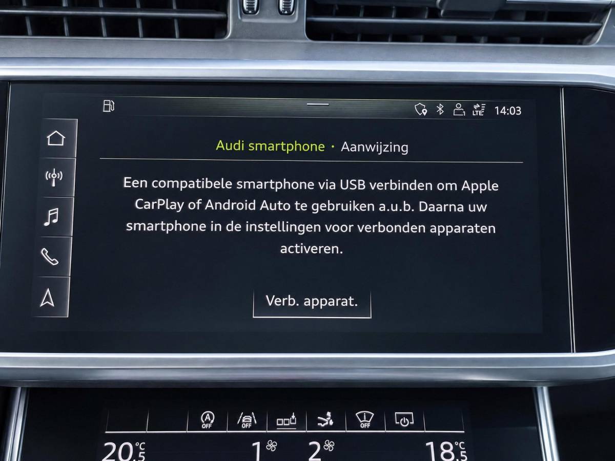 Audi A7 Audi A7 Sportback 55 TFSI quattro Pro Line S | Incl. 12 maanden garantie | Schuif/kantel panorama dak | 360° camera | Head-up display | Wegklapbare trekhaak | Matrix koplampen | Soft close | Memory zetels | Dode hoek detectie | Elektrische achterklep | Bowers & Wilkens | Standkachel |
