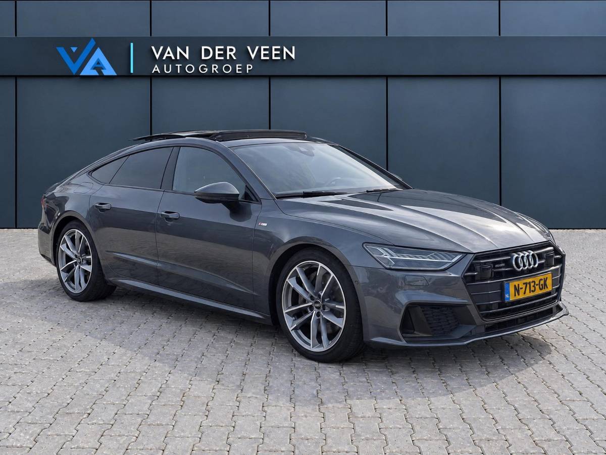 Audi A7 Audi A7 Sportback 55 TFSI quattro Pro Line S | Incl. 12 maanden garantie | Schuif/kantel panorama dak | 360° camera | Head-up display | Wegklapbare trekhaak | Matrix koplampen | Soft close | Memory zetels | Dode hoek detectie | Elektrische achterklep | Bowers & Wilkens | Standkachel |