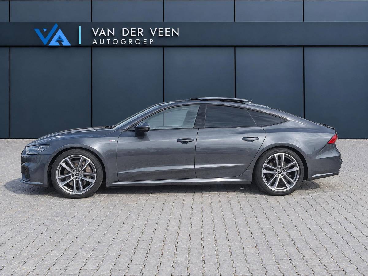 Audi A7 Audi A7 Sportback 55 TFSI quattro Pro Line S | Incl. 12 maanden garantie | Schuif/kantel panorama dak | 360° camera | Head-up display | Wegklapbare trekhaak | Matrix koplampen | Soft close | Memory zetels | Dode hoek detectie | Elektrische achterklep | Bowers & Wilkens | Standkachel |