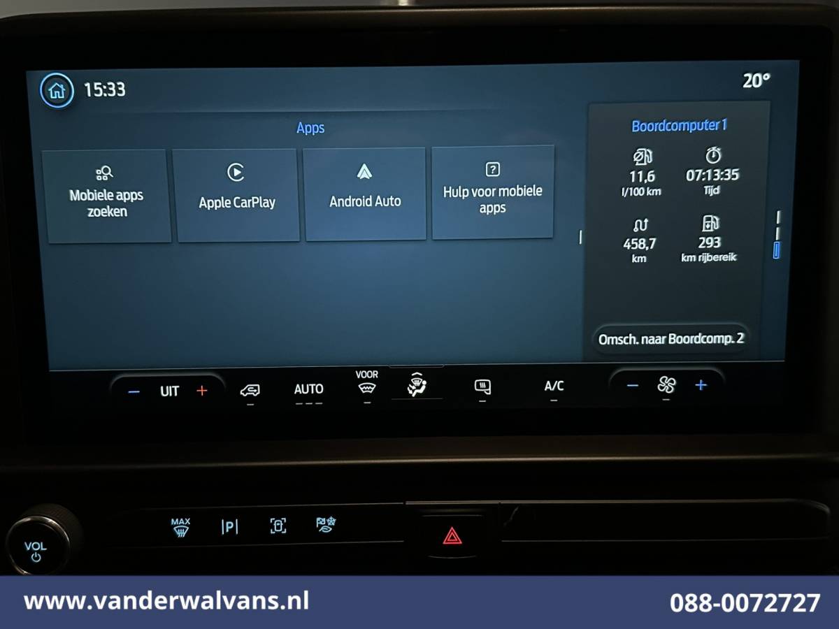 Ford Transit Custom Ford Transit Custom 2.0 TDCI 136pk L2H1 Euro6 Airco | Leder | Camera | LED | Apple Carplay | Cruisecontrol Android Auto, Verwarmde voorruit, Parkeersensoren, Bijrijdersbank, 2740kg trekvermogen