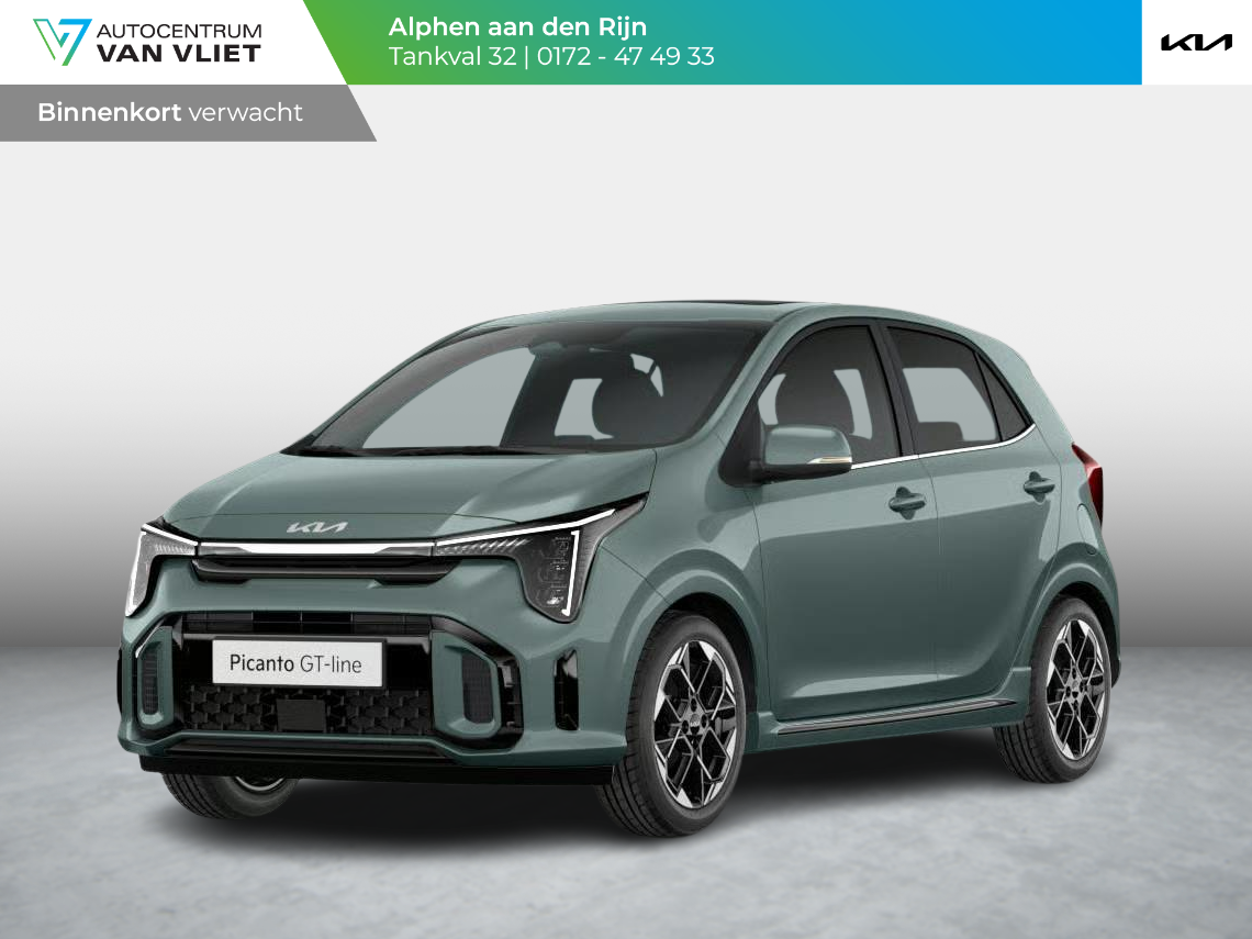 Kia Picanto Kia Picanto 1.0 GDi GT-Line | Actieprijs* | Navi. | Clima. | Cruise. | Stoel&Stuur Verwarming | Dodehoekassistentie | Zwarte GT-Line Bekleding In Lederlook | Schuif-/Kantel Zonnedak