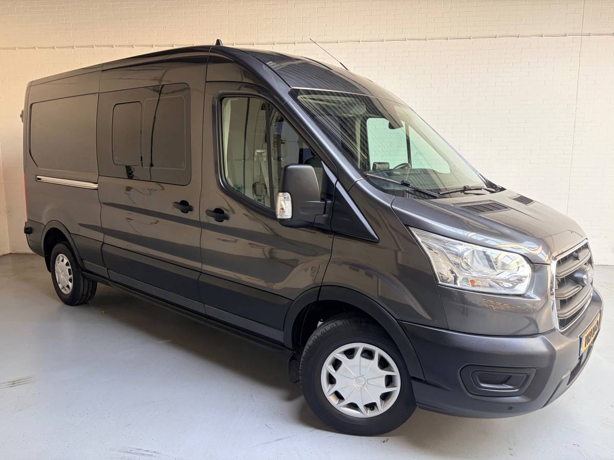 Ford Transit Ford Transit Dubbel Cabine 350 2.0 TDCI 170PK euro6 L3H2 Trend RWD, 6Persoons, Airco, Trekhaak 2800KG, Metallic lak, Nieuwe APK