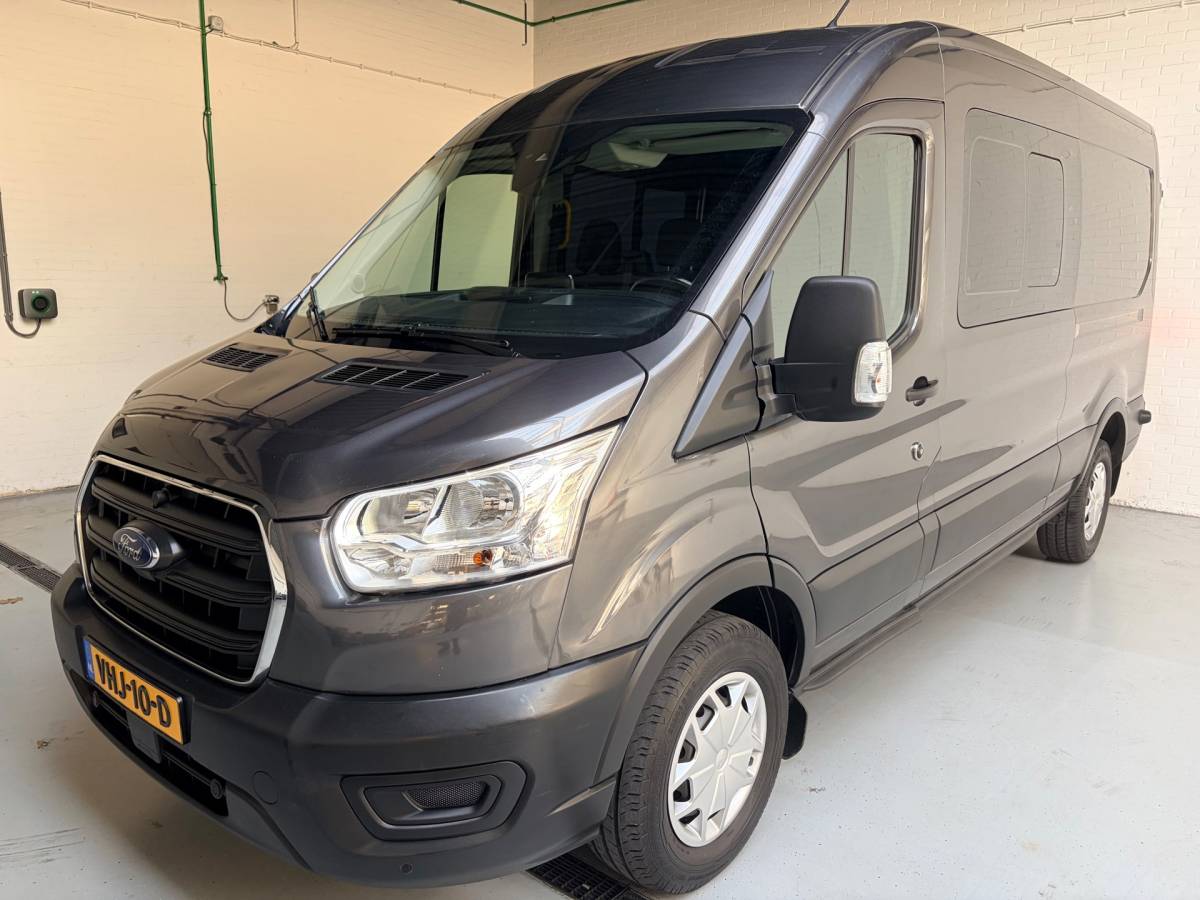 Ford Transit Ford Transit Dubbel Cabine 350 2.0 TDCI 170PK euro6 L3H2 Trend RWD, 6Persoons, Airco, Trekhaak 2800KG, Metallic lak, Nieuwe APK
