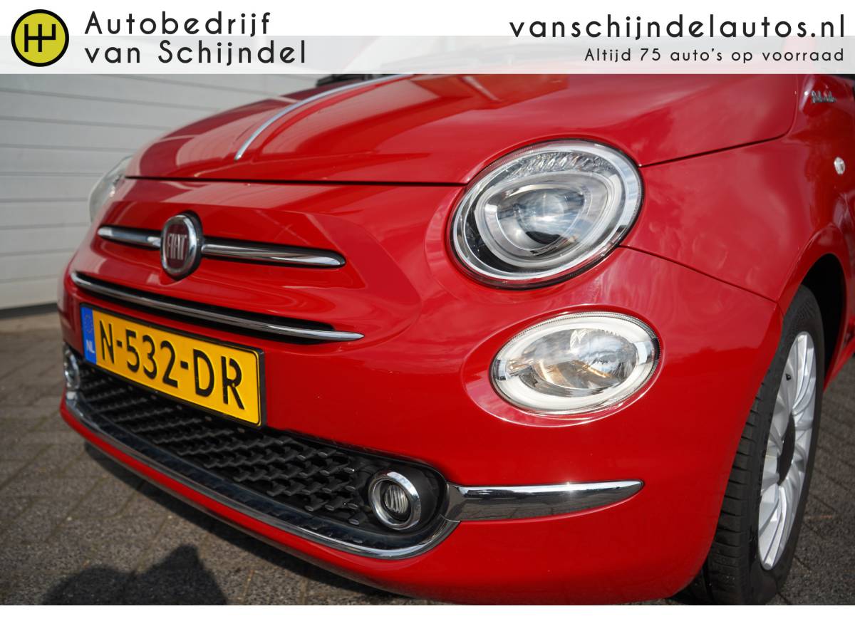 Fiat 500 Fiat 500 1.0 HYBRID DOLCEVITA SEPT 2021 ORIGINEEL NEDERLANDS PANORAMADAK LEDER ECC AIRCO CRUISECONTROL PARKEERSENSOREN BLUETOOTH 15INCH LMV ELECTR.RAMEN/SPIEGELS