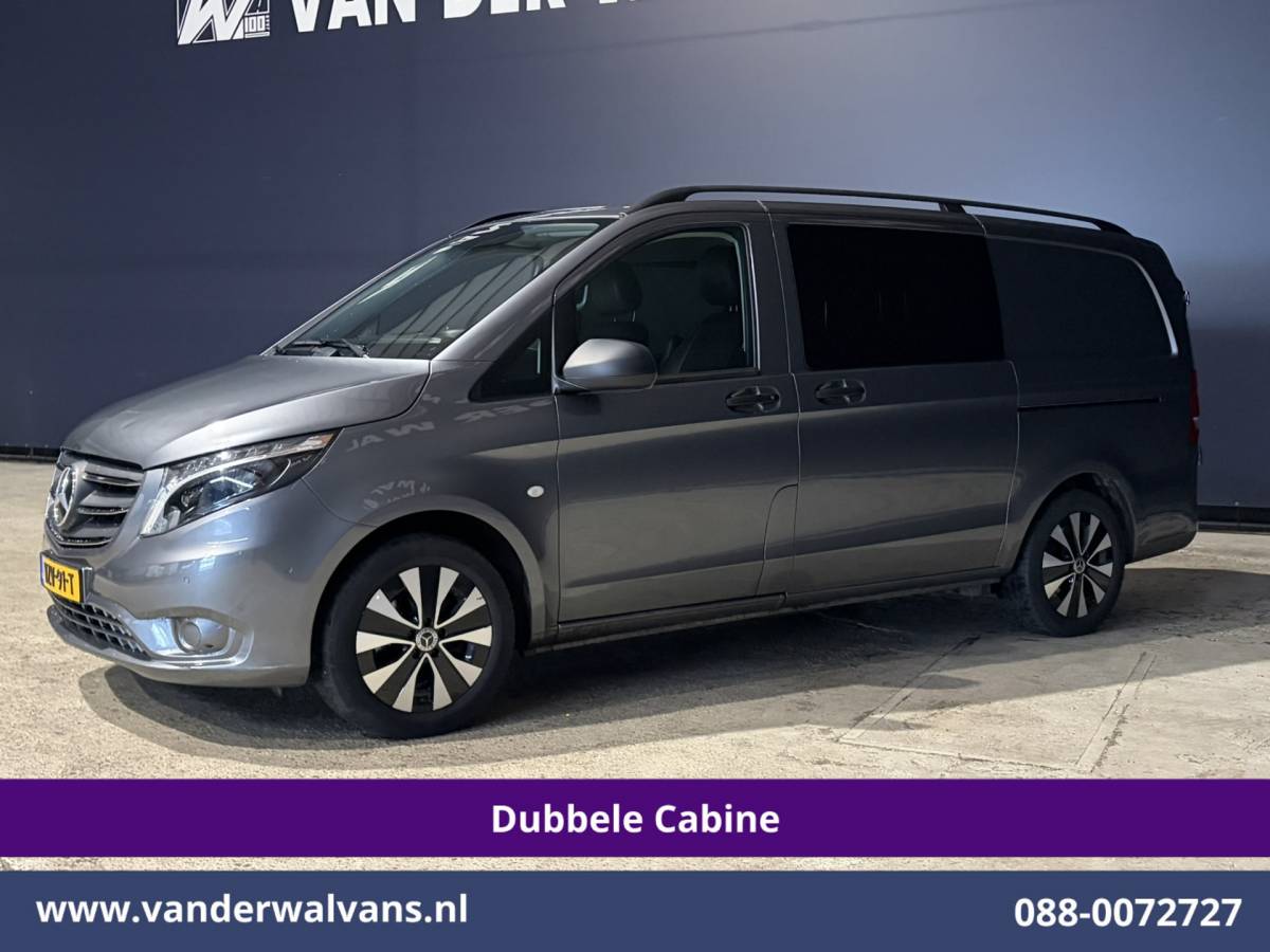Mercedes-Benz Vito Mercedes-Benz Vito 116 CDI 164pk L2H1 Dubbele cabine Automaat Euro6 Airco | 5-Zits | Camera | 2x Zijdeur | LED | Apple Carplay 2500kg Trekhaak, Cruisecontrol, Android Auto, Lederen Bekleding, Parkeersensoren