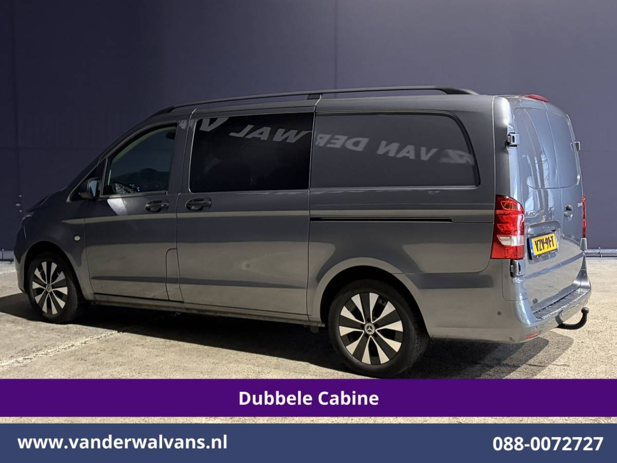 Mercedes-Benz Vito Mercedes-Benz Vito 116 CDI 164pk L2H1 Dubbele cabine Automaat Euro6 Airco | 5-Zits | Camera | 2x Zijdeur | LED | Apple Carplay 2500kg Trekhaak, Cruisecontrol, Android Auto, Lederen Bekleding, Parkeersensoren
