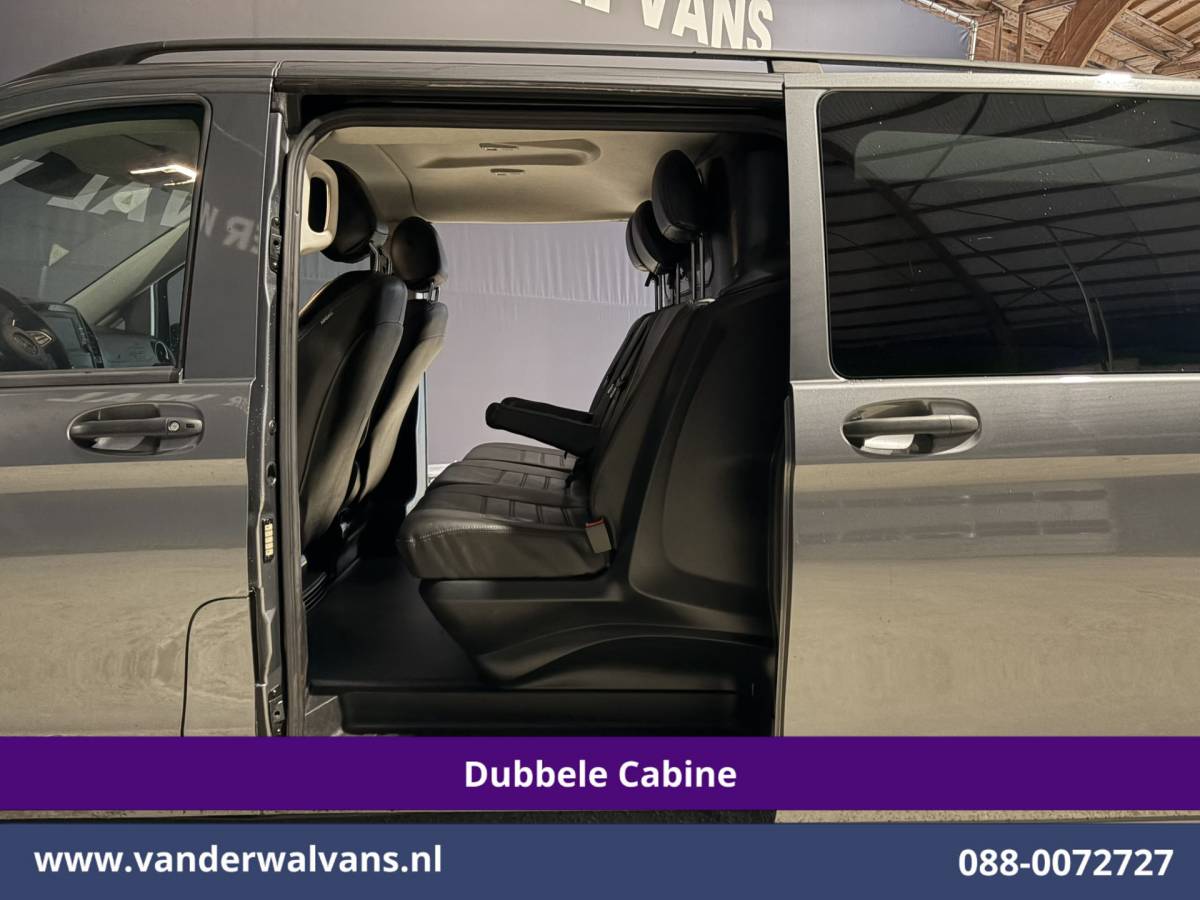 Mercedes-Benz Vito Mercedes-Benz Vito 116 CDI 164pk L2H1 Dubbele cabine Automaat Euro6 Airco | 5-Zits | Camera | 2x Zijdeur | LED | Apple Carplay 2500kg Trekhaak, Cruisecontrol, Android Auto, Lederen Bekleding, Parkeersensoren