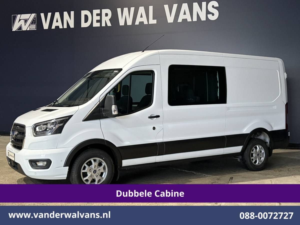 Ford Transit Ford Transit 2.0 TDCI 131pk L3H2 Dubbele Cabine Euro6 Airco | 5-Zits | Navigatie | LED | Apple Carplay Cruisecontrol, Android Auto, Parkeersensoren