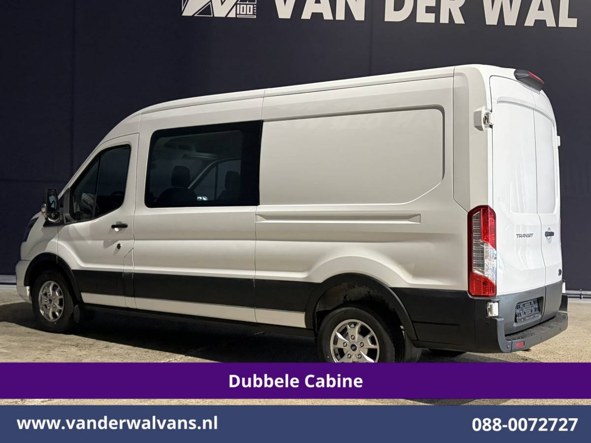 Ford Transit Ford Transit 2.0 TDCI 131pk L3H2 Dubbele Cabine Euro6 Airco | 5-Zits | Navigatie | LED | Apple Carplay Cruisecontrol, Android Auto, Parkeersensoren
