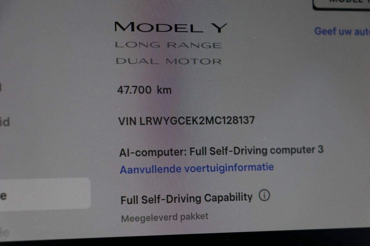 Tesla Model Y Tesla Model Y Long Range AWD 75 kWh 351PK Panodak 360View Premium 20’Inch DualMotor Stoelverwarming Voor/Achter 47000KM BJ2021