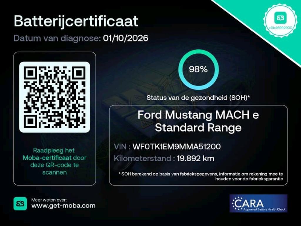 Ford Mustang Mach-E Ford Mustang Mach-E RWD 75 kWh LEER/NAVI/360CAM/LED/B&O/18″LMV!